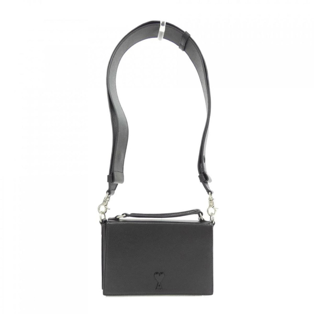 AMI Paris Black Lunch Box Bag tonal Ami de Coeur logo Black